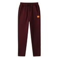 thumbnail image 3 of Mifsaly Mens Baggy Sweatpants Drawstring Elastic Waist Wide Leg Pants Soild Color Fashion Athletic Joggers Going Out Workout Sweatpant with Pockets Cozy Breathable Tracksuit Wine L, 3 of 3