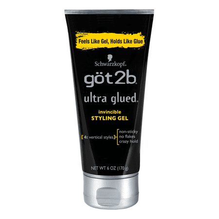 Got2b Ultra Glued Invincible Styling Hair Gel, 6 (Best Mens Hair Gel For Thick Hair)