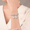 thumbnail image 3 of Mother & Daughter Double Heart S925 Dangle Charm for Women Bracelet Necklace Pendant, 3 of 4