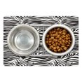 thumbnail image 1 of Zebra Print Pet Mat for Food and Water, Striped Zebra Animal Print Nature Wildlife Inspired Simplistic Illustration, Non-Slip Rubber Mat for Dogs and Cats, 18" X 12", by Ambesonne, 1 of 1