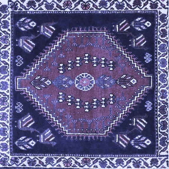 Ahgly Company Indoor Square Persian Blue Traditional Area Rugs, 8' Square