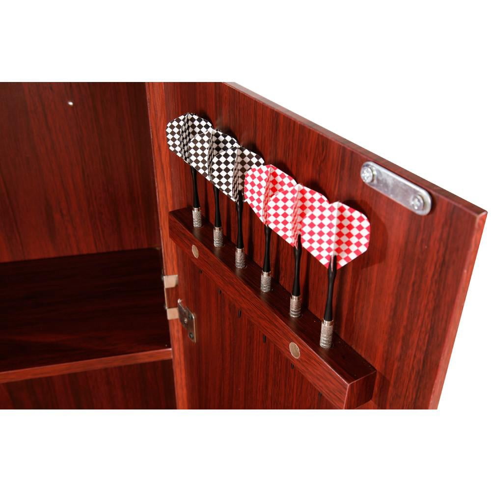 Carmelli BG1040 Outlaw Free Standing Dartboard & Cabinet Set, Cherry Finish