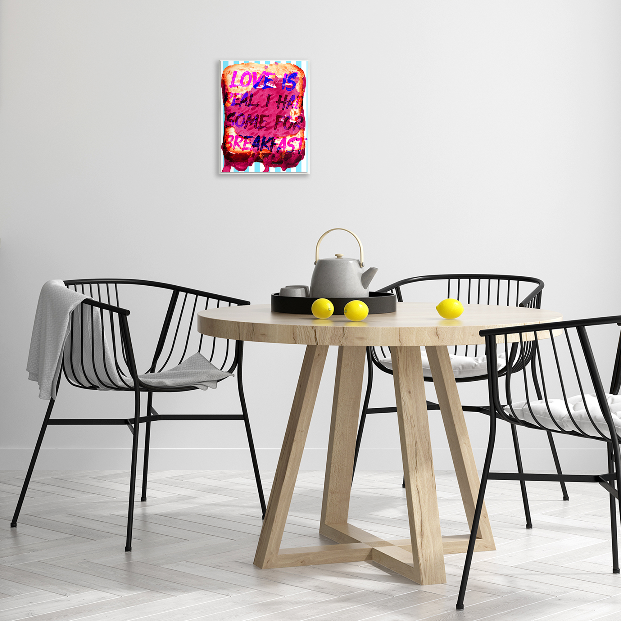 Stupell Industries Love Is Real Breakfast Food & Beverage Painting Unframed Art Print Wall Art, 11 x 14