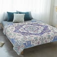 thumbnail image 4 of Blue Purple Boho Blanket Soft Cozy Warm Throw Blanket for Couch, Plush Fuzzy Flannel Fleece Blankets for Sofa, Vintage Abstract Art Floral Ethnic Tribe Bed Blankets Lightweight Gifts for Men, 50"x60", 4 of 9