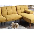 thumbnail image 4 of Salon Sectionnel Convertible Chaise Longue Canapé Moutarde Couleur Polyfibre Réglable Canapé Touffeté Coussins Arrière, 4 of 9
