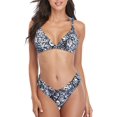 thumbnail image 3 of Sexy Tie Shoulder Bikini Set High Cut V Style Triangle Bikini Swimsuit, 3 of 6