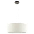 thumbnail image 2 of Livex Lighting Blossom 3-Light Modern Metal Drum Pendant in English Bronze, 2 of 7