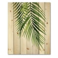 thumbnail image 3 of Designart 'Tropical Palm Branches' Tropical Print on Natural Pine Wood, 3 of 5