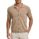 thumbnail image 1 of CAMISA DE PÓLO DE MALLA PARA HOMBRE INSPIRADA EN CHIC, CON BOTONES, DE MANGA CORTA, LIGERA Y CASUAL, VERANO, BEIGE, 1 of 6