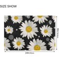 thumbnail image 3 of GZHJMY Daisy Flower Floral Polka Dot Bath Mat for Bathroom Shower U Shape Toilet Rugs Contour Carpet Set, Fluffy Absorbent & Machine Washable, 2 Piece Carpet Runner, 3 of 7