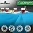 thumbnail image 3 of Impresserve 54" x 108" Blue Disposable 3-Ply Paper and Plastic Tablecloth – 5 Count, 3 of 5