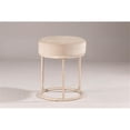 thumbnail image 3 of Hillsdale Swanson fabric Upholstered Vanity Stool in Distressed White, 3 of 9