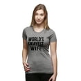 thumbnail image 2 of Womens Worlds Okayest Wife T Shirt Funny Married Anniversary Tee for Ladies Womens Graphic Tees, 2 of 9