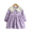 Purple, variant on LYMAYTER Toddler Girls Long Sleeve Dress for 6M-3Y Kids Ruffle Collar Floral Embroidered Dress