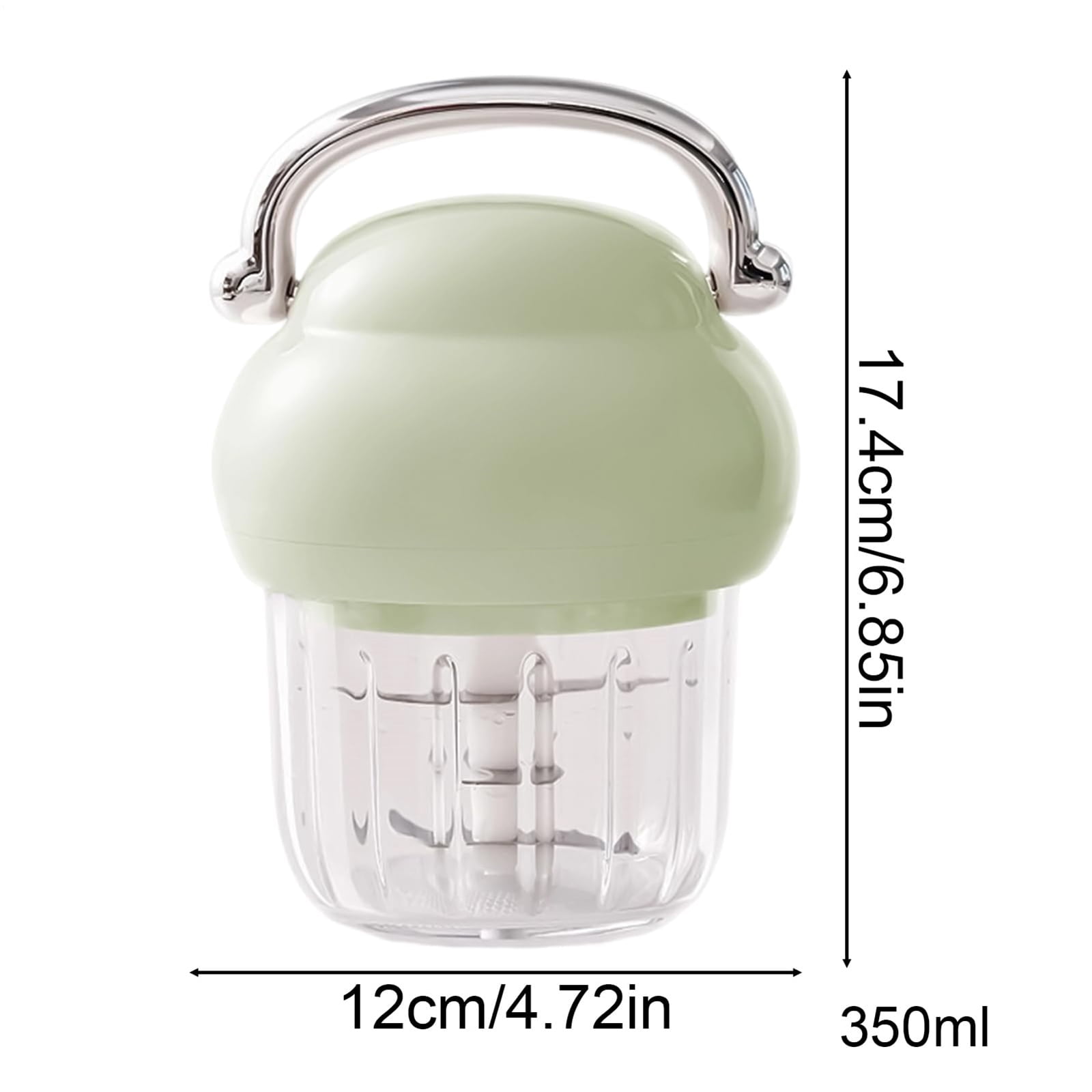 Garlic MincerFood Processor, Multi-functional Manual Blender Chopper, Safe & Easy to Use for Homemade Infant Puree, Green