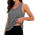 thumbnail image 5 of Hurxie Women Scoop Neck Flowy Loose Fit Tank Top Sleeveless Summer Tops Shirts Gray,S, 5 of 7