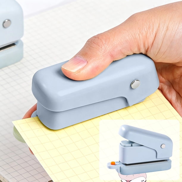 Perforadora manual de 6 agujeros para papel | Perforadora de un agujero para estudiantes | Mini perforadora portátil con regla guía para hojas sueltas A4, A5 y B5
