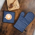thumbnail image 5 of Blue and White Modern Art Geometric Kitchen Oven Mitt and Pot Holder Sets 2 Pcs for Baking, Cooking and Grilling, Heat Resistant Up To 392 °F, 5 of 7