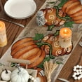 thumbnail image 3 of Camino de mesa de otoño con calabazas naranjas y eucalipto, decoración para mesa de comedor de cocina de Acción de Gracias otoñal para decoración de fiesta en el hogar, 13 x 72 pulgadas, 3 of 5