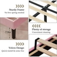 thumbnail image 5 of VECELO Twin Upholstered Platform Bed Frame, Height Adjustable Nailhead Trim Headboard, Easy Assembly/No Box Spring Required, Pink, 5 of 8