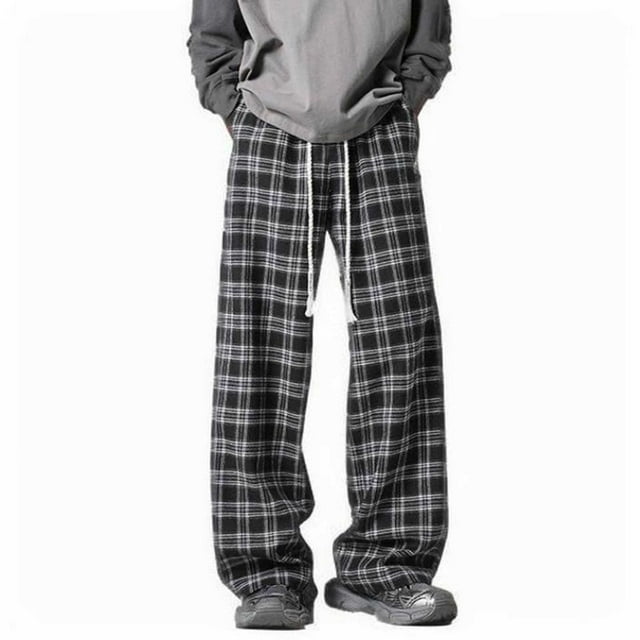Man Loose Fit Pants Pants for Man Casual Victorian Plaid Flare Wide Leg Renaissance Peasant Straight Leg Long Bootcut Leg Steampunk Fall Summer Pants 2025