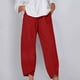 thumbnail image 1 of ICHUANYI Clearance Women Casual Solid Pants Comfortable Elastic High Waist Casual Beach Pants(Red, M) ICHUANYI WER2023081008478, 1 of 5