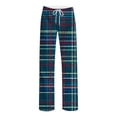 thumbnail image 7 of Drawstring Sleep Pants Women Plaid Wide Leg Pajama Loose Fit Loungewear Trousers with Pockets S, 7 of 7