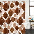 thumbnail image 2 of Brown Geometric Moroccan Shower Curtain, Waterproof Shower Curtains for Bathroom, Abstract Art Coffee Ombre Modern Washable Fabric Bathtub Curtain Set Bath Decor with 12 Hooks 48"x72", 2 of 8
