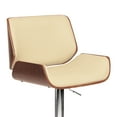 thumbnail image 6 of London Cream Faux Leather Adjustable Height Swivel Walnut Wood and Chrome Bar Stool, 6 of 8