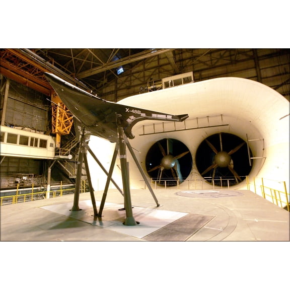 24"x36" Gallery Poster, prototype of the X-48B, wind tunnel at langley air force base