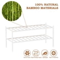thumbnail image 6 of Quiqear Updated 2-Tier Shoe Rack, Stackable Bamboo Shoe Shelf, 9 Pairs Storage Organizer for Shoes, White, 6 of 8