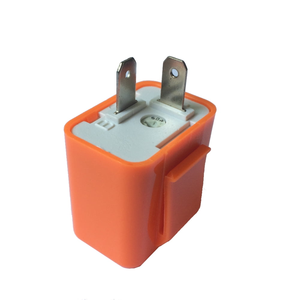 Orange 2 Pins Flasher Relay Fix DC 12V Speed Adjustable Turn Signal Indicator Resistor