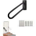 thumbnail image 1 of 18 Pouces Rampes pour Marches Extérieures, 1-2 Marches Rampes Extérieures Intérieures Escaliers, Montage Mural Extérieur Intérieur Rampe d'Escalier avec Surface Antidérapante - Noir (Gauche), 1 of 5