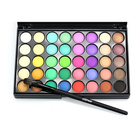 URHOMEPRO 40 Colors Eyeshadow Palette with Makeup Brushes for All Ages and Skin Tones, Eyeshadow with Shine and Matte, Professional Nudes Warm Natural Bronze Neutral Smoky Cosmetic Eye Shadows,