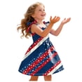 thumbnail image 5 of mgoYE Girls 4th of July Outfit American Flag Dress Toddler Red White and Blue Dresses 1-6 T(Hot Pink,4-5 Years), 5 of 6
