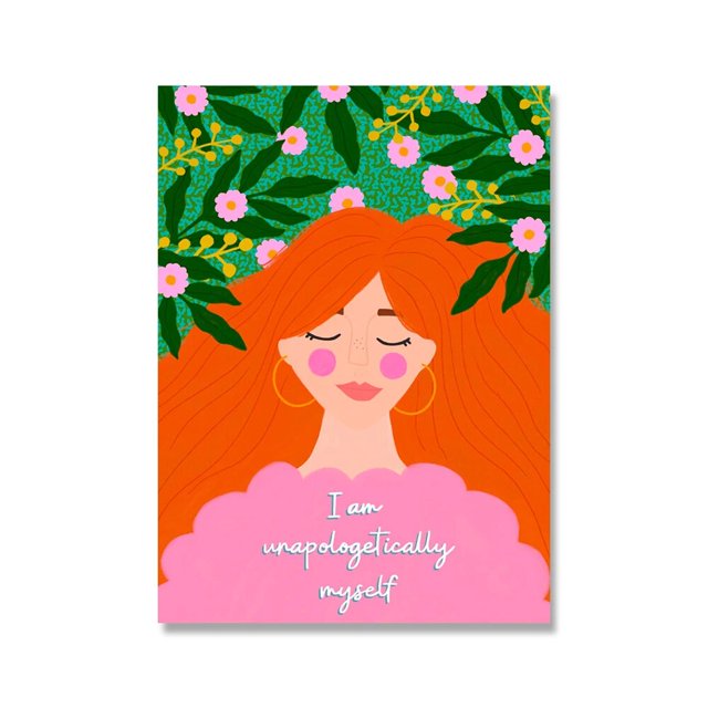 Póster con cita de chica positiva, arte de pared, impresión abstracta, flor rosa, pintura en lienzo, colorido, Boho, sala de estar, decoración del hogar, imagen