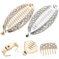 thumbnail image 1 of HORIALENCE 4pcs Fashionable Banana Hair Clips for Girls Strong Tension Electroplate, 1 of 6