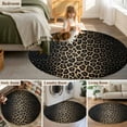 thumbnail image 6 of Round Rugs 3 Ft, Leopard Print Non Slip Area Rugs for Kitchen Bedroom Entryway, Chic Abstract Black Brown Animals Texture Washable Carpet Runner Rug Floor Mats for Bedroom Home Decor, 6 of 9