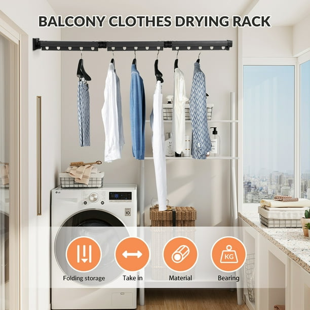 Clothes Drying Rack Wall Mounted Drying Rack Collapsible Drying Rack Tri Fold Small Clothes Drying Rack Suitable for Laundry Rooms Balconies