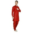 thumbnail image 3 of Mens Indian Pakistani Bollywood Designer Cotton Linen Pathani Suit Salwar Set, 3 of 4