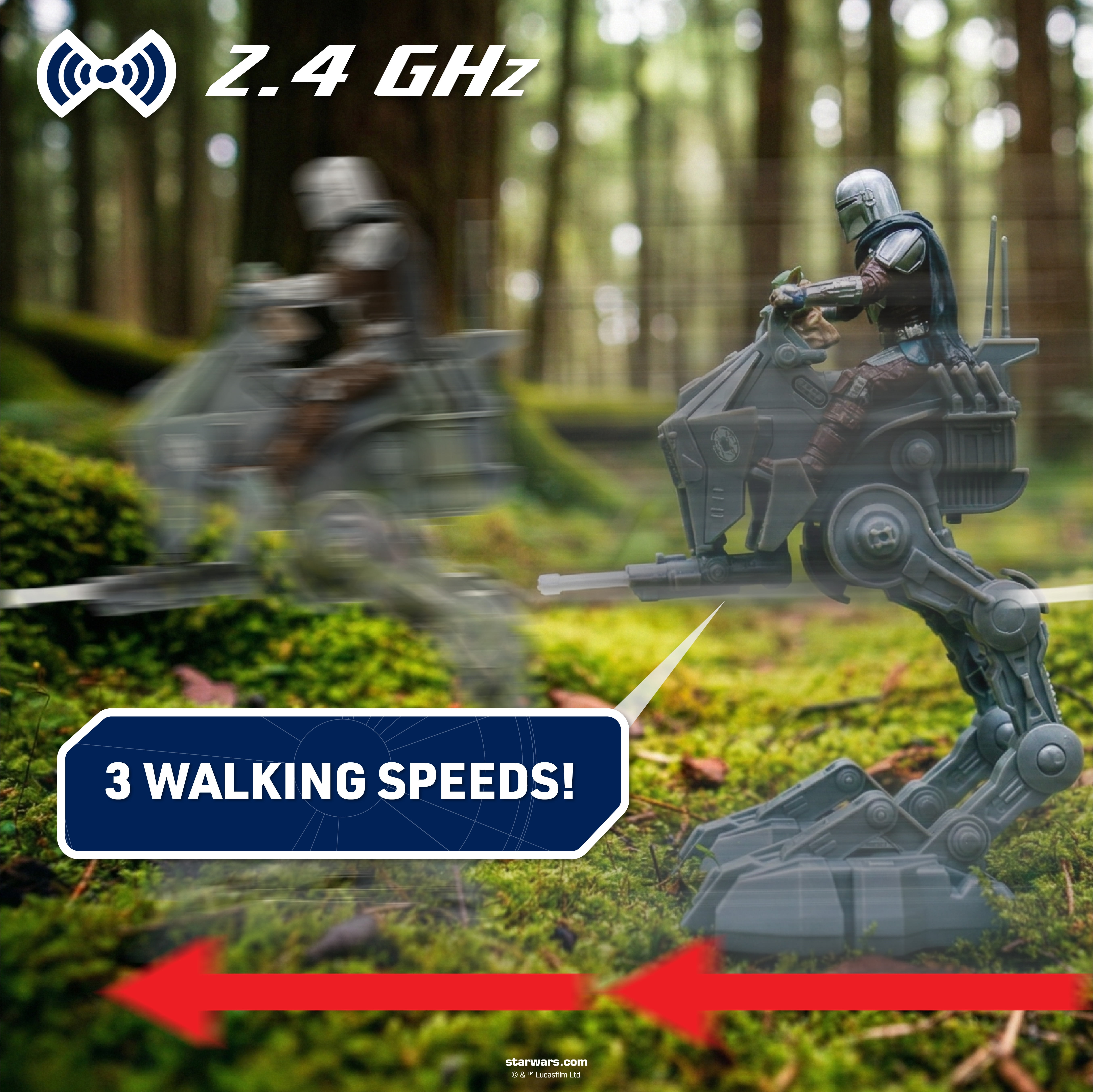 Star Wars Imperial Remnant AT-RT RC Walker with Mandalorian and Grogu 13" Remote Control Toy with Sound and Lights by Jada Toys