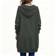 thumbnail image 5 of cocolona Long Hoodies for Women Fall Winter Casual Zipper Sweatshirts Jackets Long Sleeve Oversized Tunic Coats with Pockets, 5 of 7