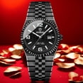 thumbnail image 2 of Reloj de Cuarzo para Hombre de 40 Mm, Esfera Negra, Fecha, Luminoso, 30 M Resistente Al Agua, Reloj de Pulsera de Acero Inoxidable, 2 of 5