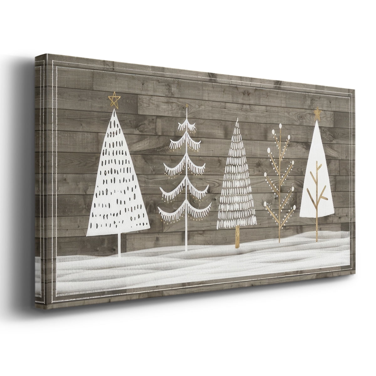 Wooded White Christmas Collection D- Gallery Wrapped Canvas