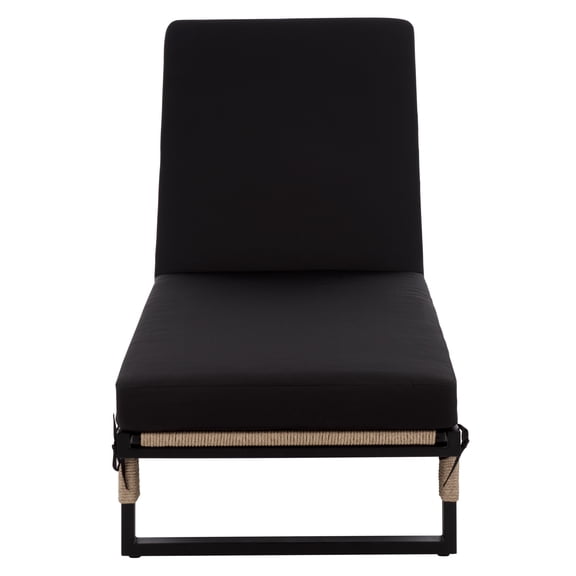 Safavieh Arman Steel Outdoor Lounge Chairs, Black/Black