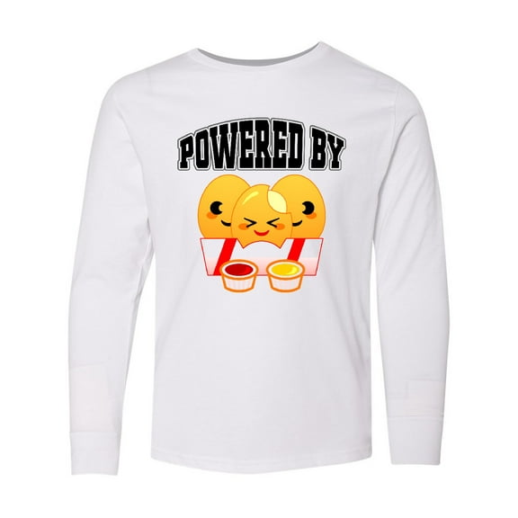 Inktastic Powered by Chicken Nuggets Long Sleeve Youth T-Shirt