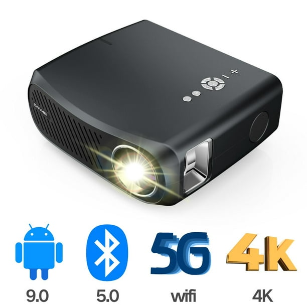 Projecteur WiFi Bluetooth, 450 ANSI lumens, Dual Bluetooth Projecteur,  Projecteur 1080P Native, Home Cinema, Compatible avec Bluetooth  Haut-Parleur