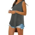 thumbnail image 5 of Atogsazn Womens V Neck Tank Top Summer Sleeveless Tee Shirt for Women Loose Basic Blouse Casual Flowy Spring Outfits Clothes 02-Dark Gray M, 5 of 8