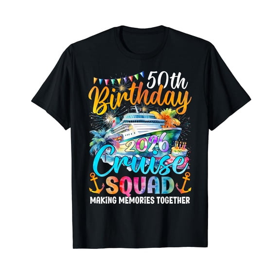 50th Birthday Cruise Squad Friends Family Vacation Matching T-Shirt