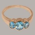 thumbnail image 5 of LBG British Made 14k Rose Gold Natural Blue Topaz Womens Anniversary Ring - 33 size options - Size 8.75, 5 of 6